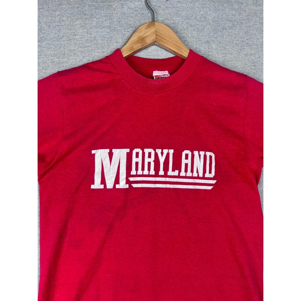 Vintage Signal‎ Maryland T Shirt Red Youth Medium 10-12 Single Stitch 50/50 Tee
